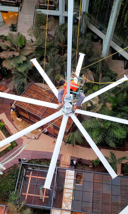 Ventiladores del Nuevo oasis del hotel Paradisus Cancún - Remodelación de las instalaciones